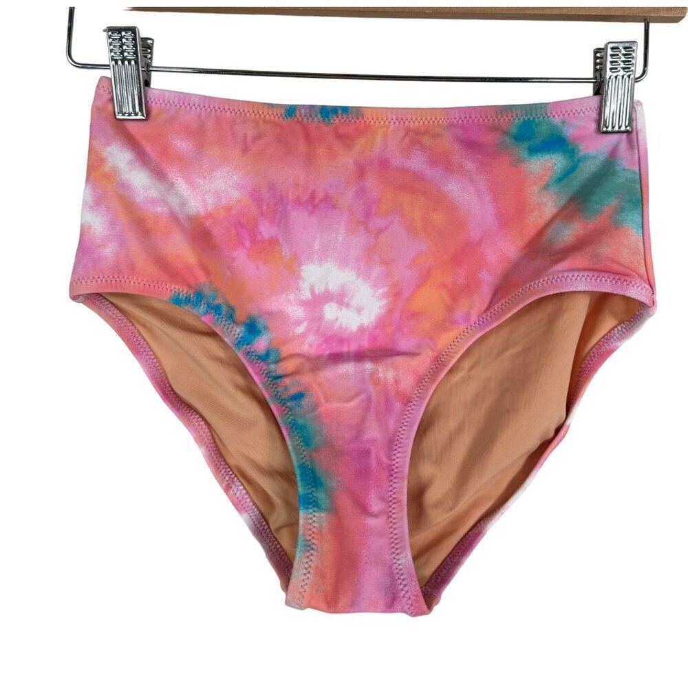 J.Crew tie dye pink‎ core Girls' bow bikini bottom 12